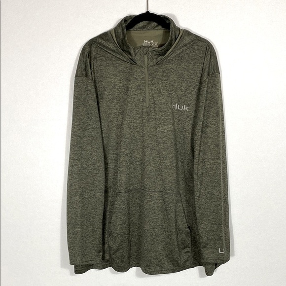 HUK Coldfront Heather Moss Hoodie size XXXL - Picture 1 of 11